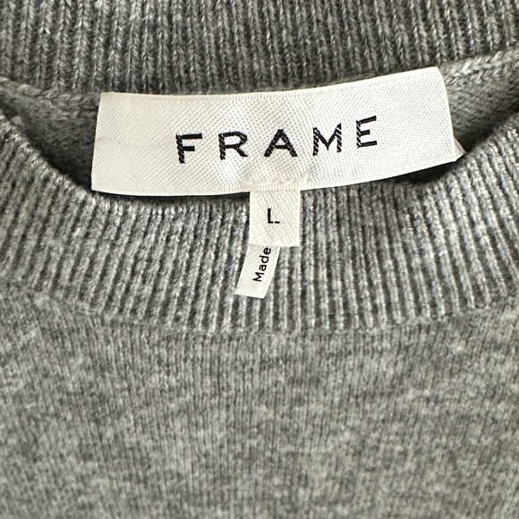 Frame Wool/Cashmere Tie-Front Gray Sweater - Picture 2 of 4